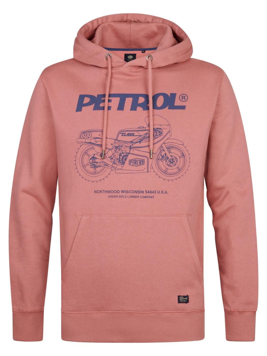 SUDADERA PETROL HOODED ROJO CLARO