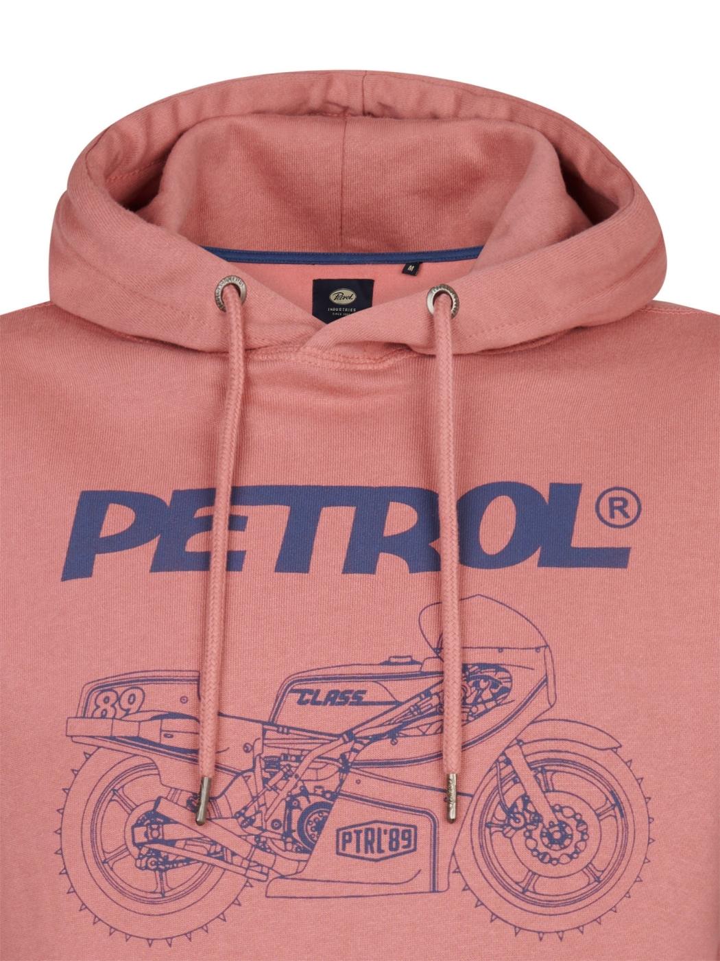 SUDADERA PETROL HOODED ROJO CLARO