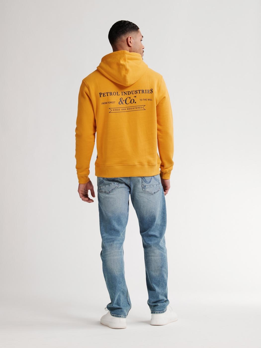 SUDADERA PETROL HOODED AMARILLO