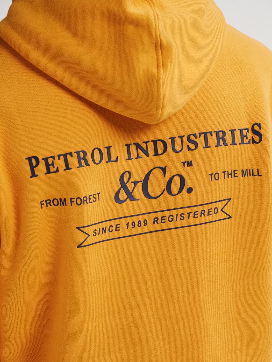 SUDADERA PETROL HOODED AMARILLO