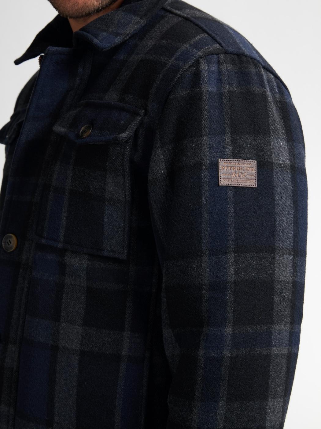 CHAQUETA PETROL CHECK AZUL OSCURO