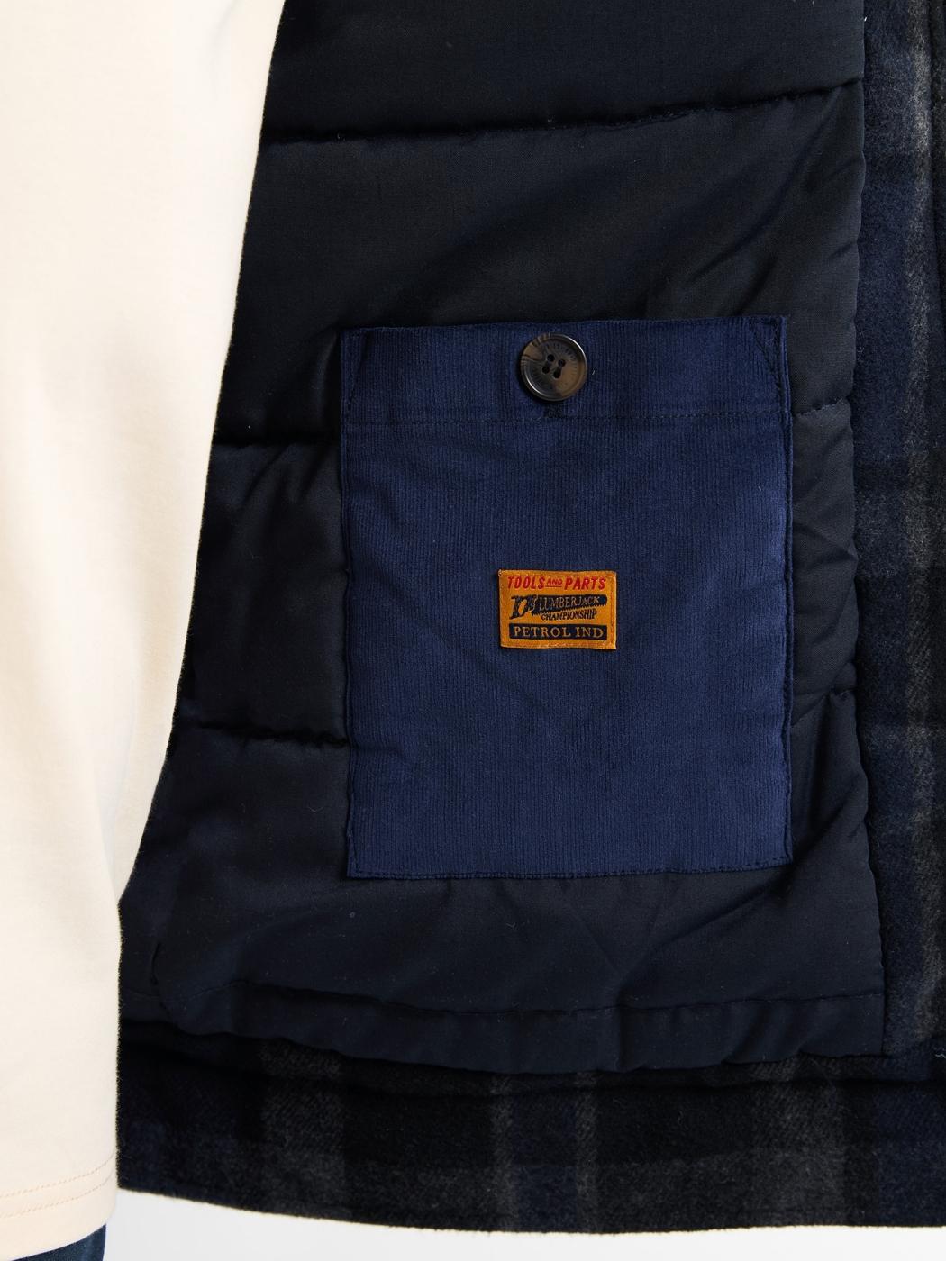 CHAQUETA PETROL CHECK AZUL OSCURO