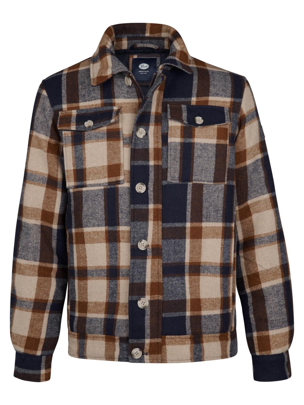 CHAQUETA PETROL CHECK MARRON