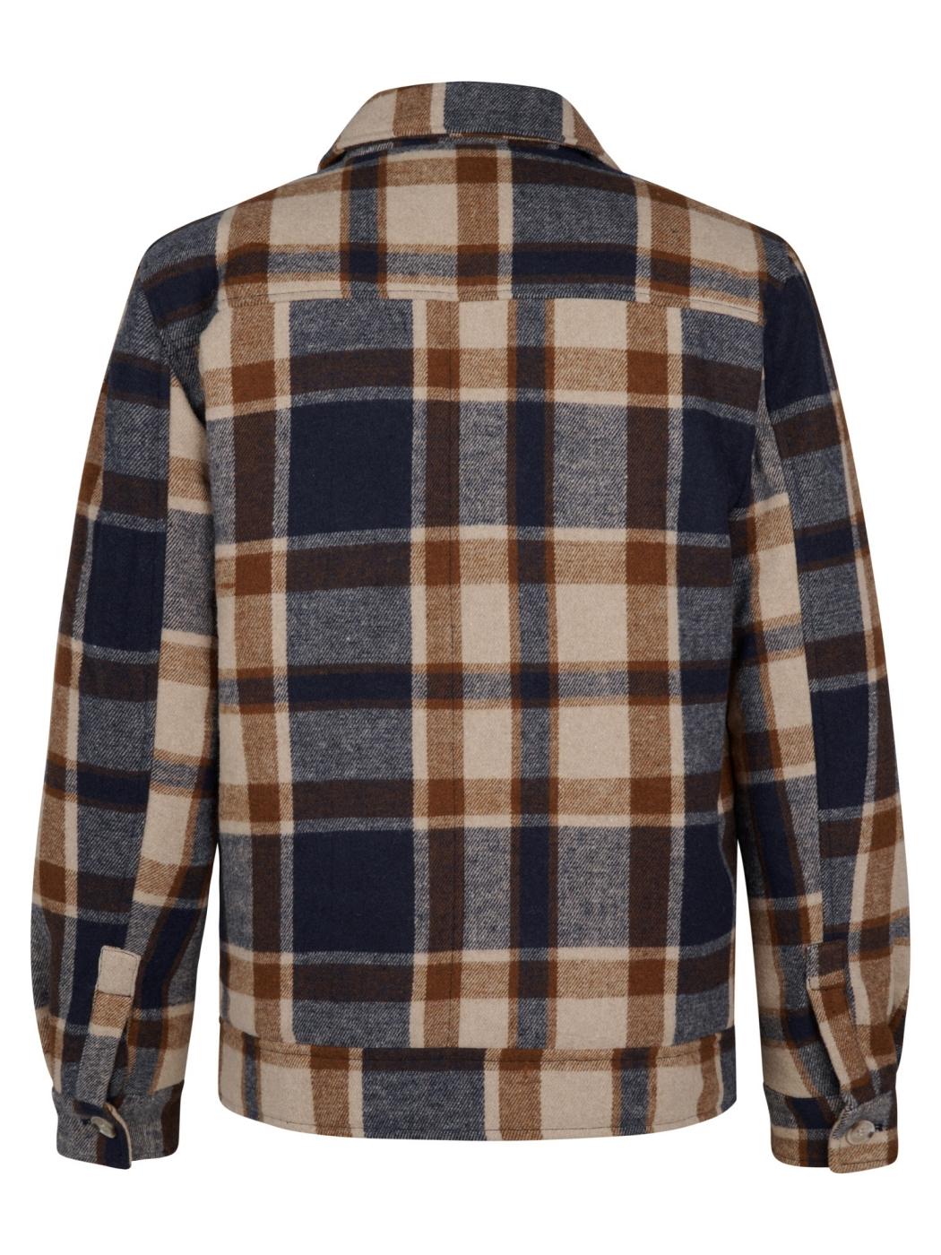 CHAQUETA PETROL CHECK MARRON