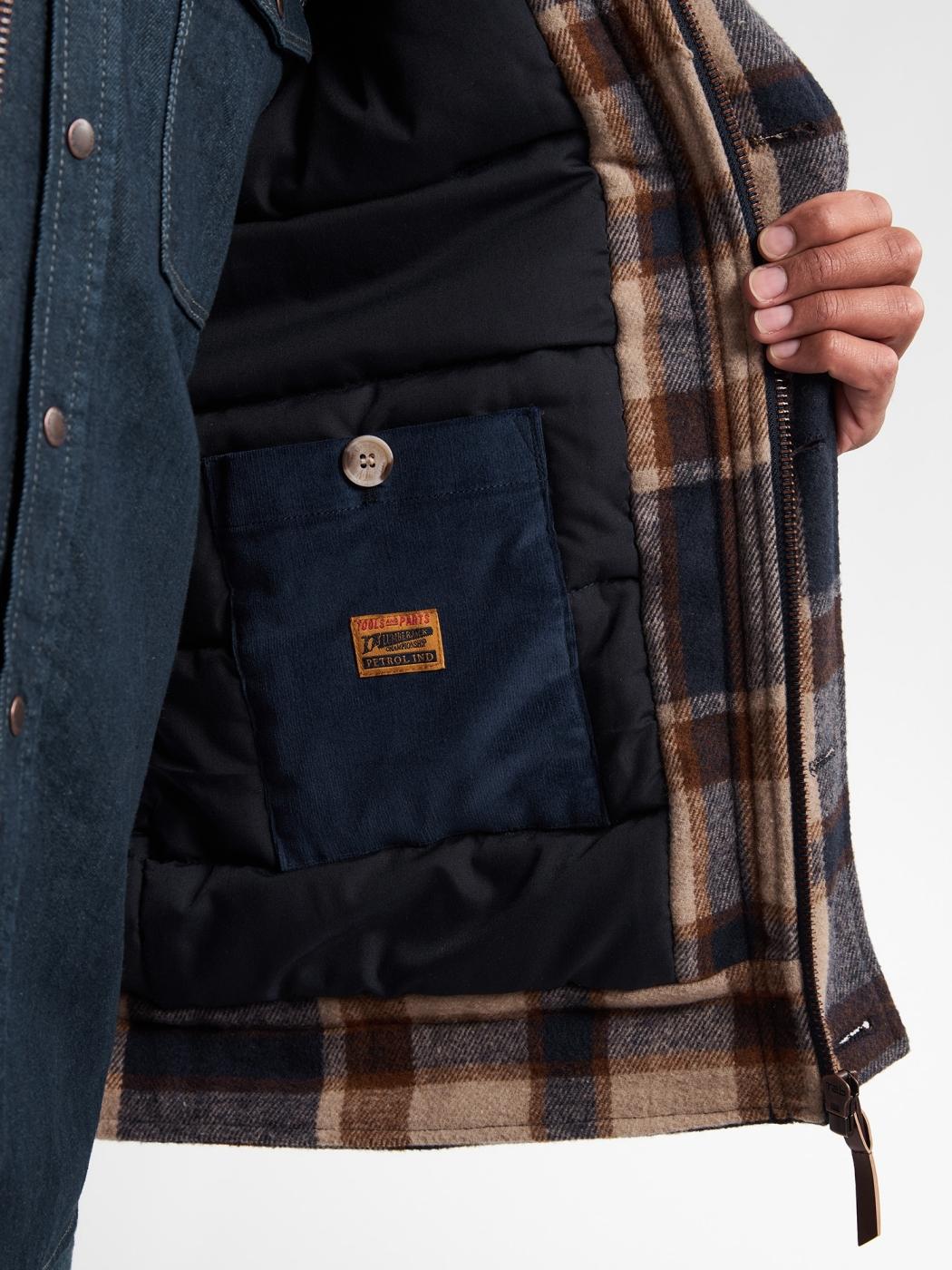 CHAQUETA PETROL CHECK MARRON