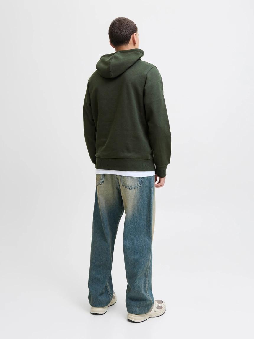 SUDADERA JACK&JONES BRANDY HOOD VERDE OSCURO