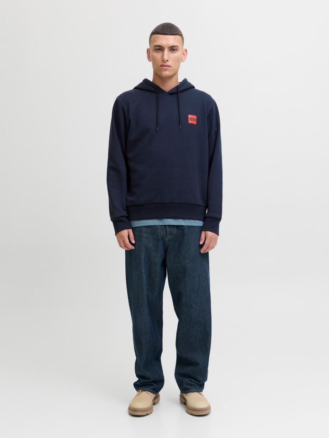 SUDADERA JACK&JONES BRANDY HOOD AZUL OSCURO