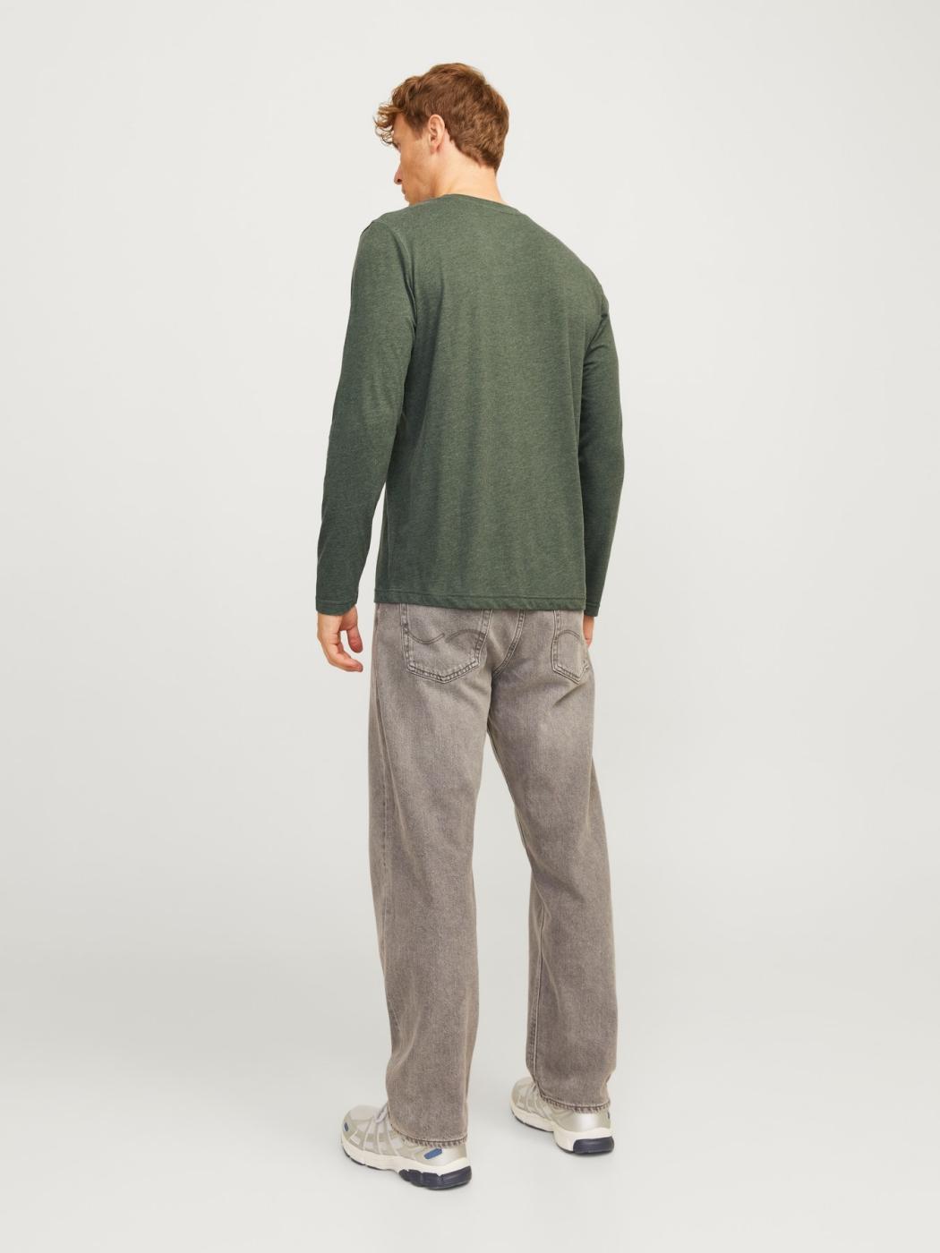 CAMISETA JACK&JONES M/LARGA ALVIS VERDE OSCURO