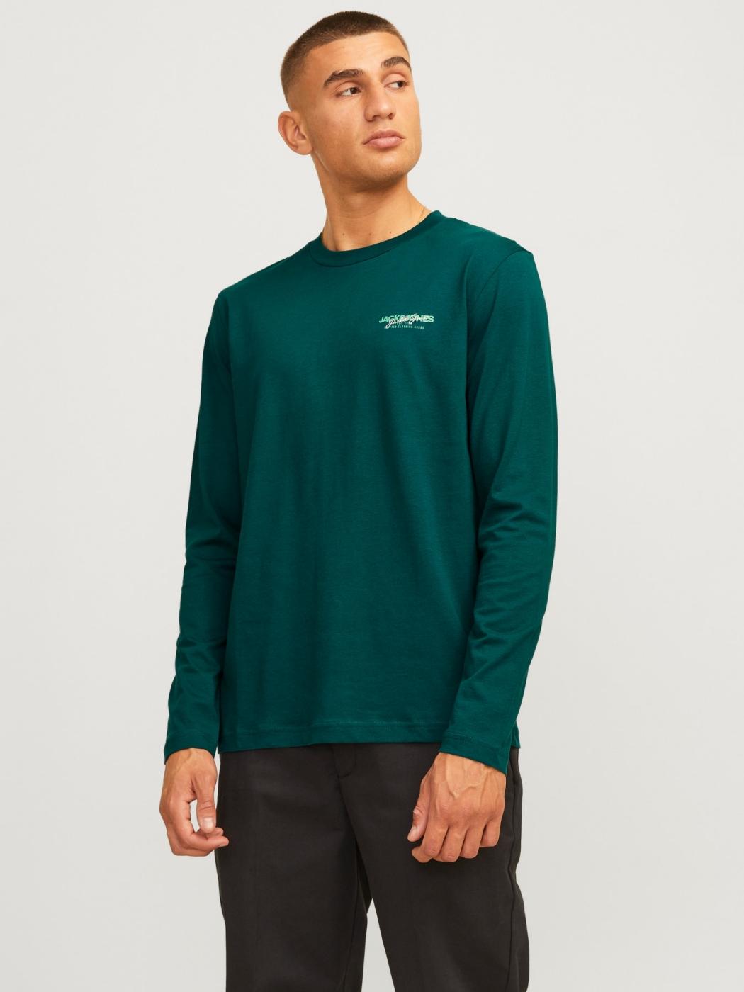CAMISETA JACK&JONES M/LARGA ALVIS VERDE