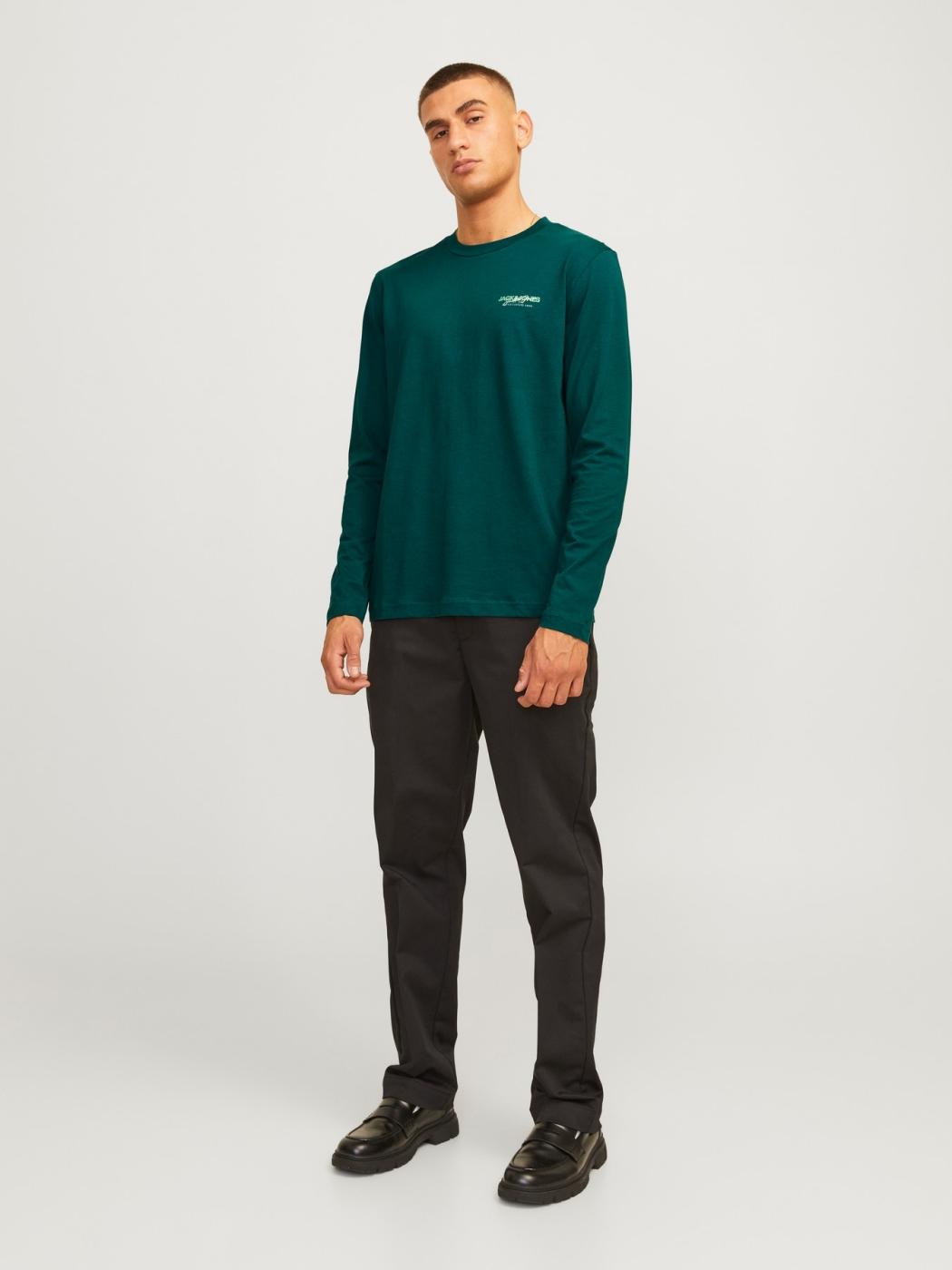 CAMISETA JACK&JONES M/LARGA ALVIS VERDE