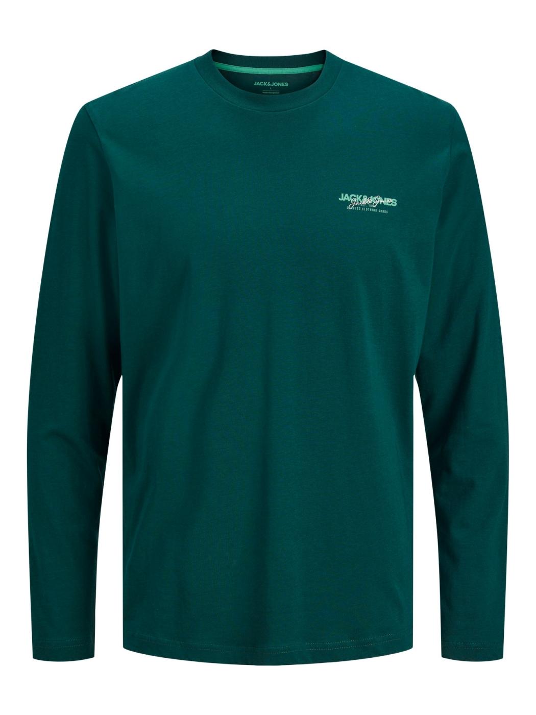 CAMISETA JACK&JONES M/LARGA ALVIS VERDE