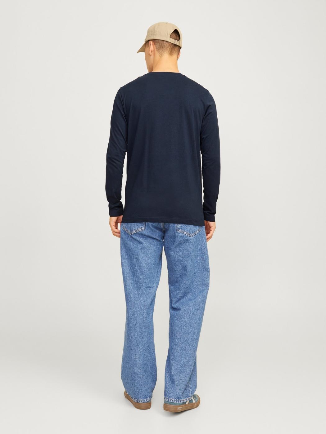 CAMISETA JACK&JONES M/LARGA ALVIS AZUL OSCURO