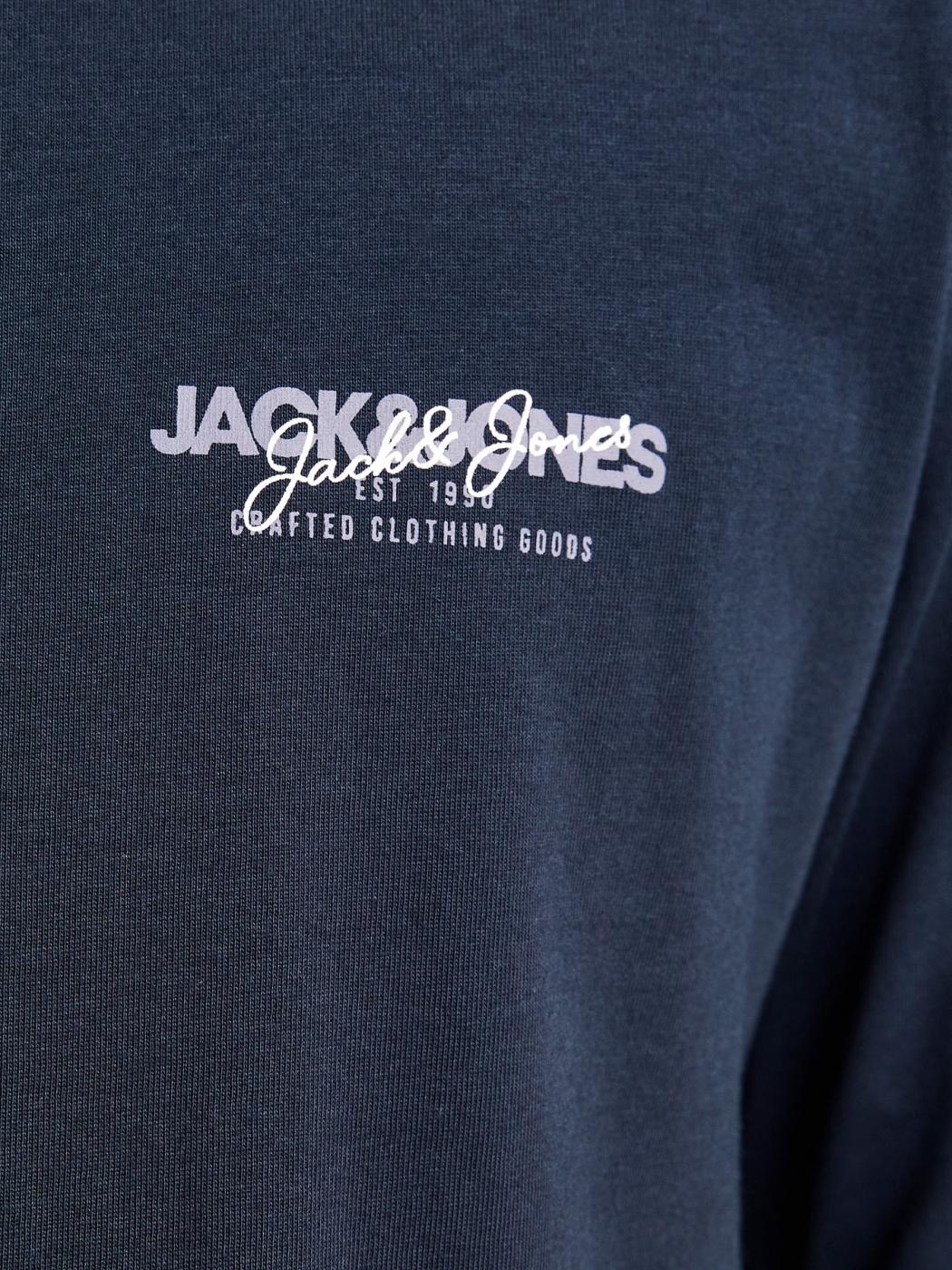 CAMISETA JACK&JONES M/LARGA ALVIS AZUL OSCURO