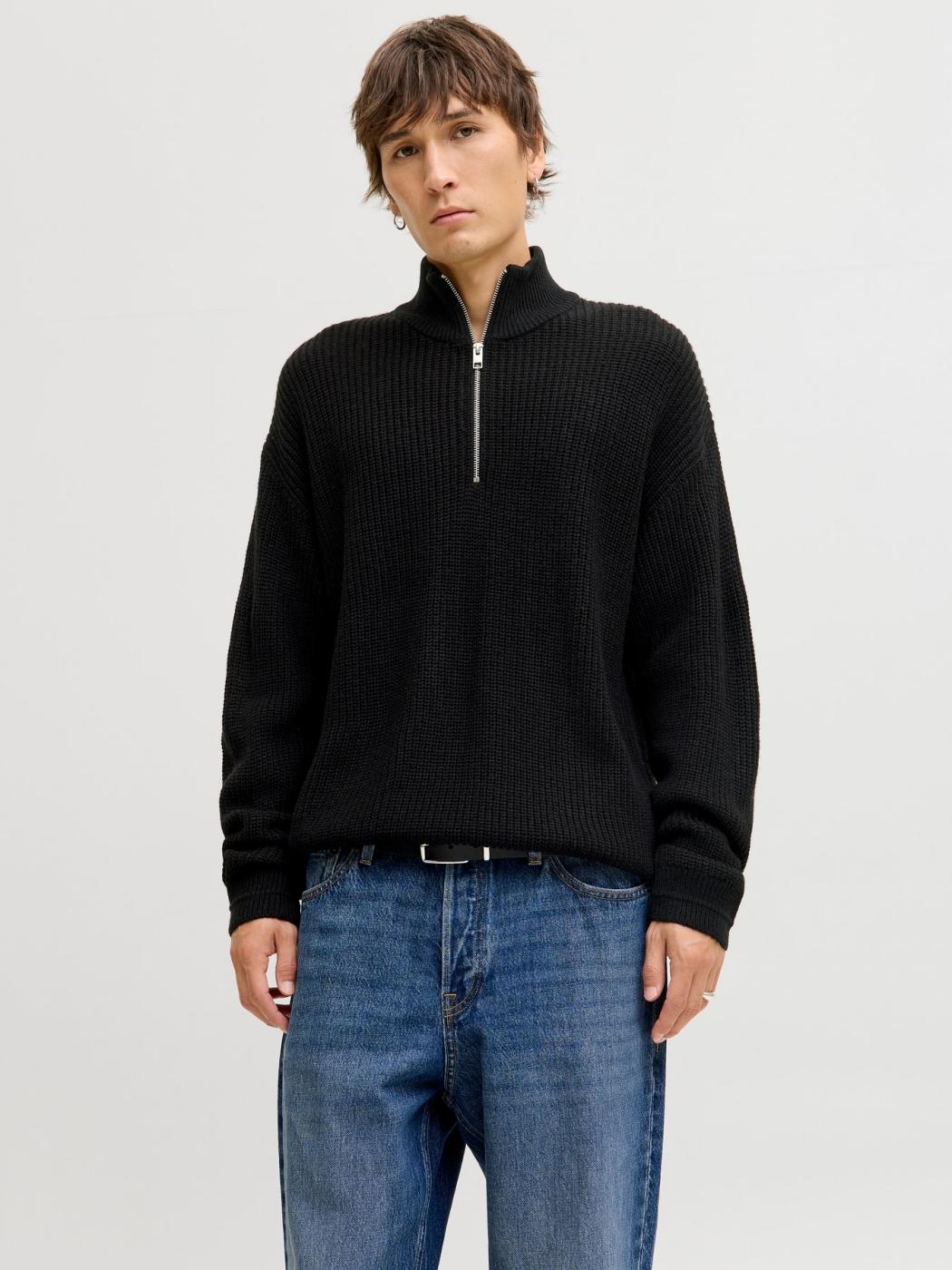 JERSEY JACK&JONES KAITO ZIP NEGRO