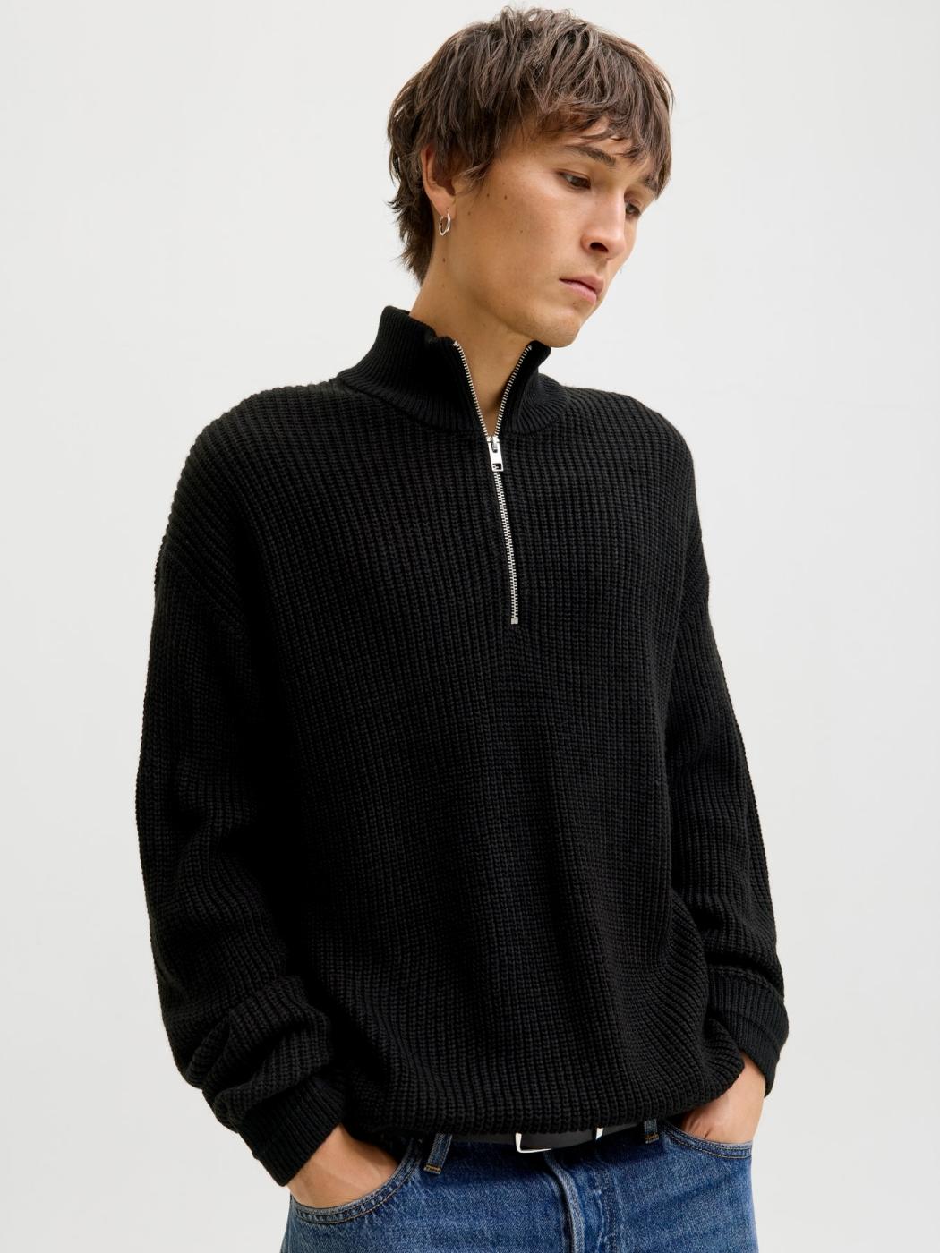 JERSEY JACK&JONES KAITO ZIP NEGRO