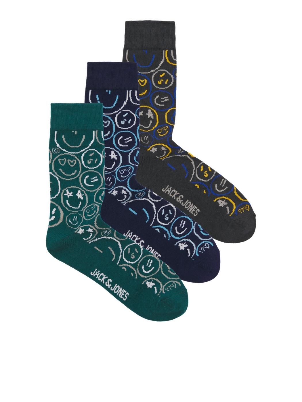 CALCETINES JACK&JONES PACK 3 SMILE MULTICOLOR