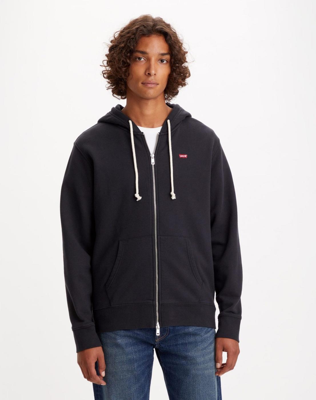 SUDADERA LEVIS ORIGINAL ZIP NEGRO