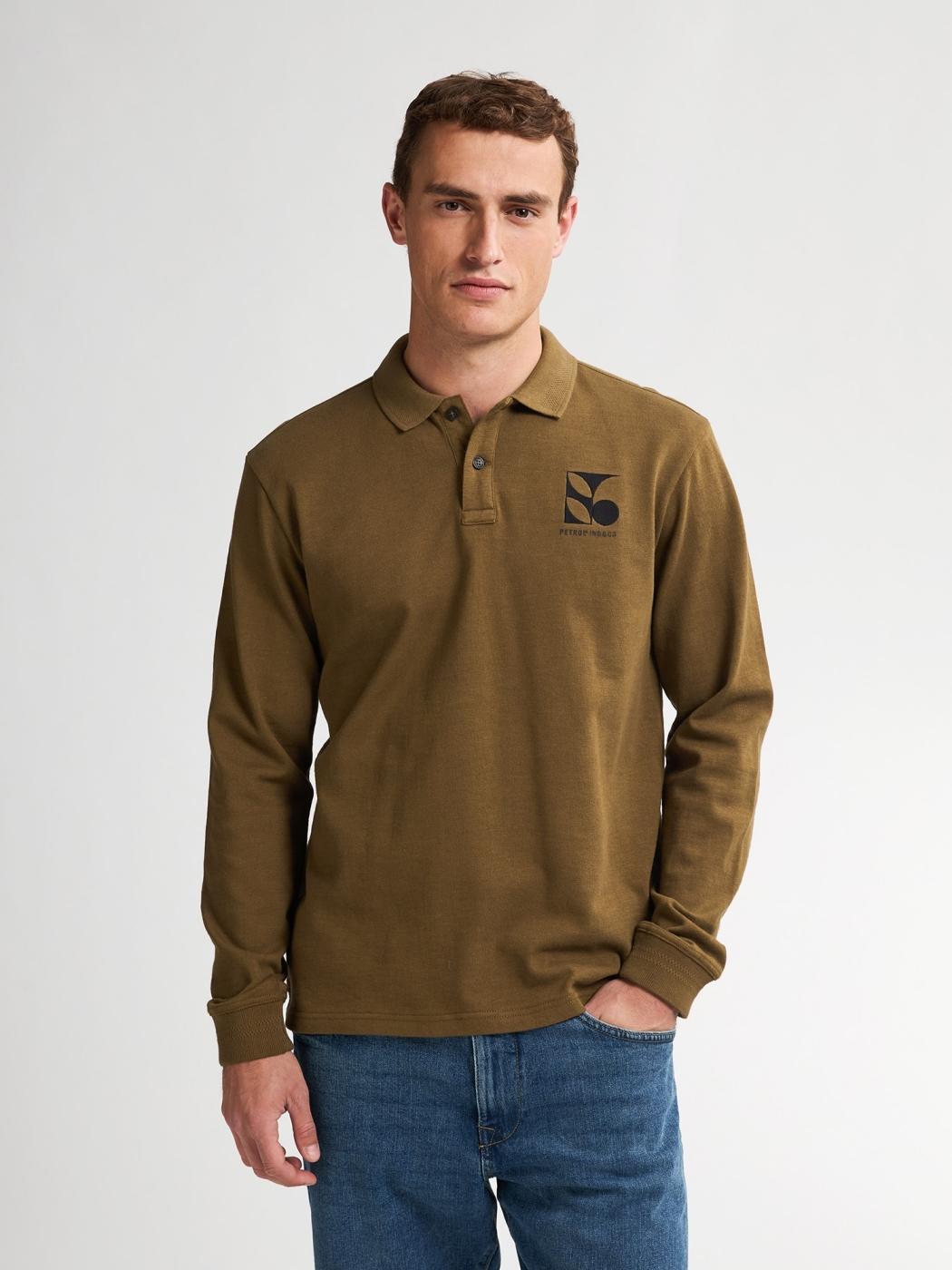 POLO PETROL M/LARGA MARRON