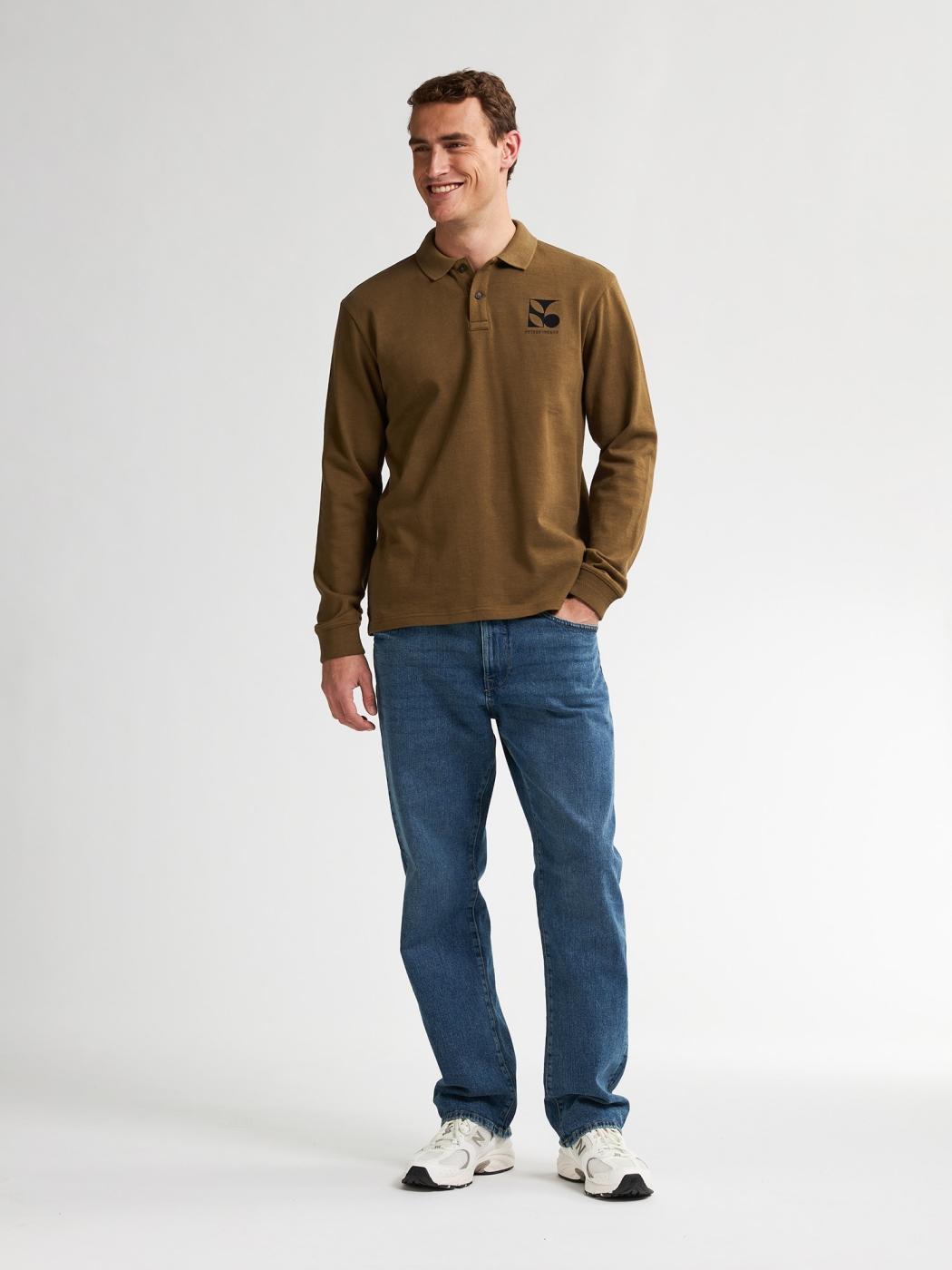 POLO PETROL M/LARGA MARRON