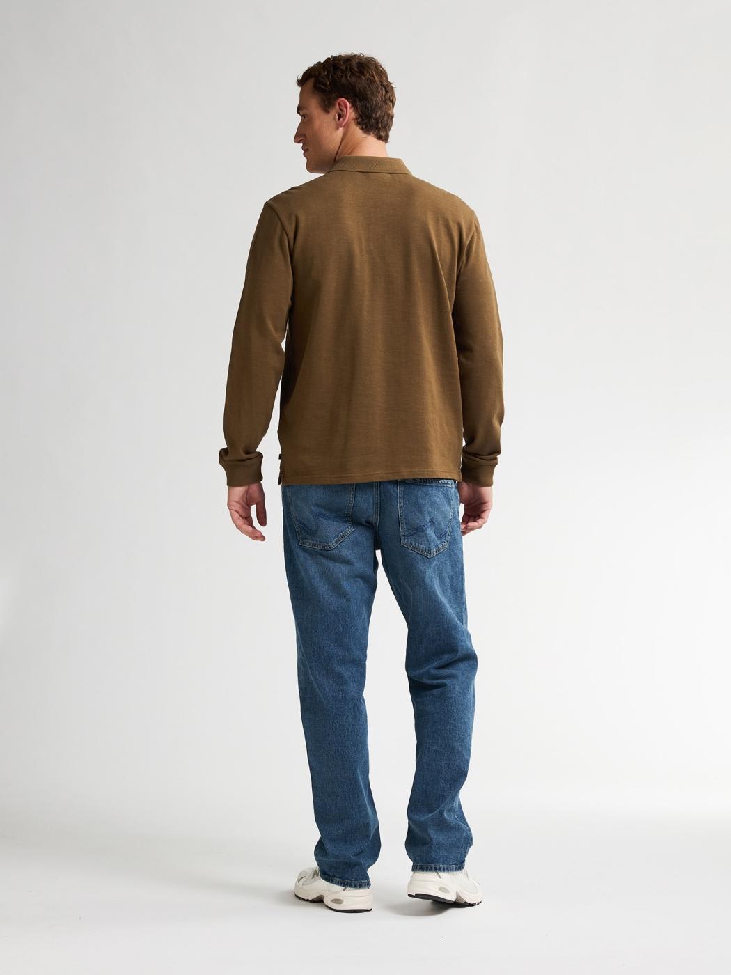 POLO PETROL M/LARGA MARRON