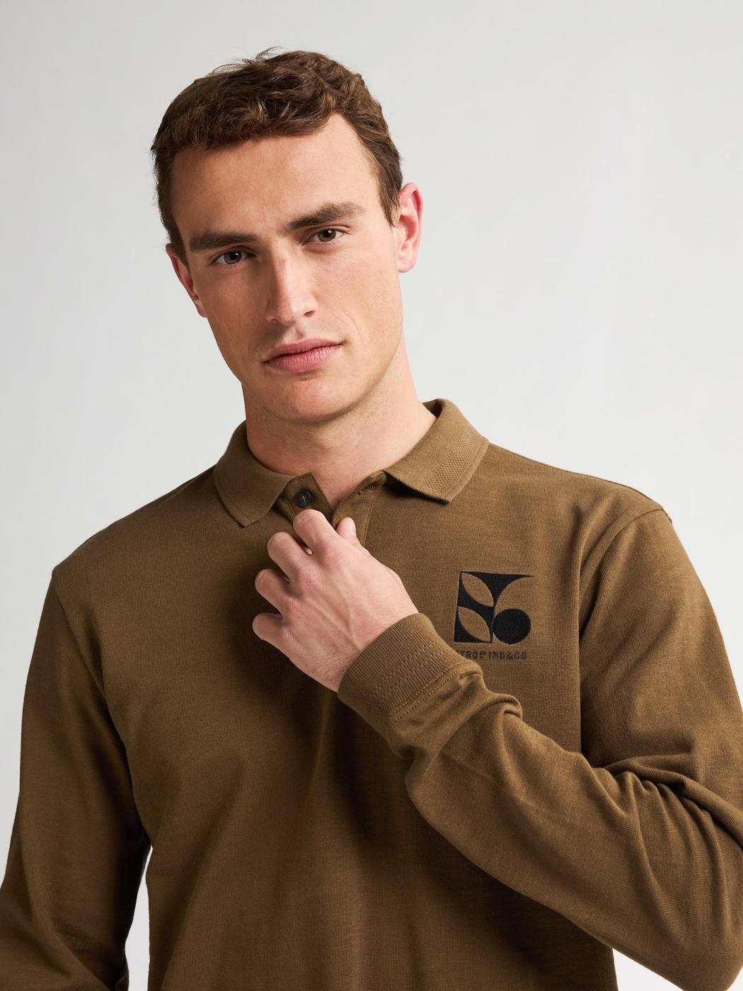 POLO PETROL M/LARGA MARRON