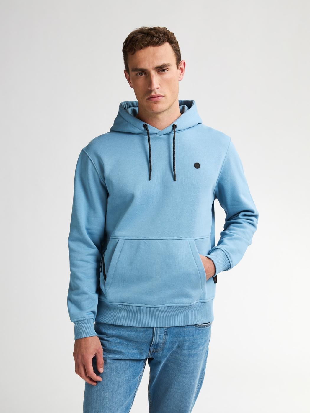 SUDADERA PETROL HOODED AZUL CLARO