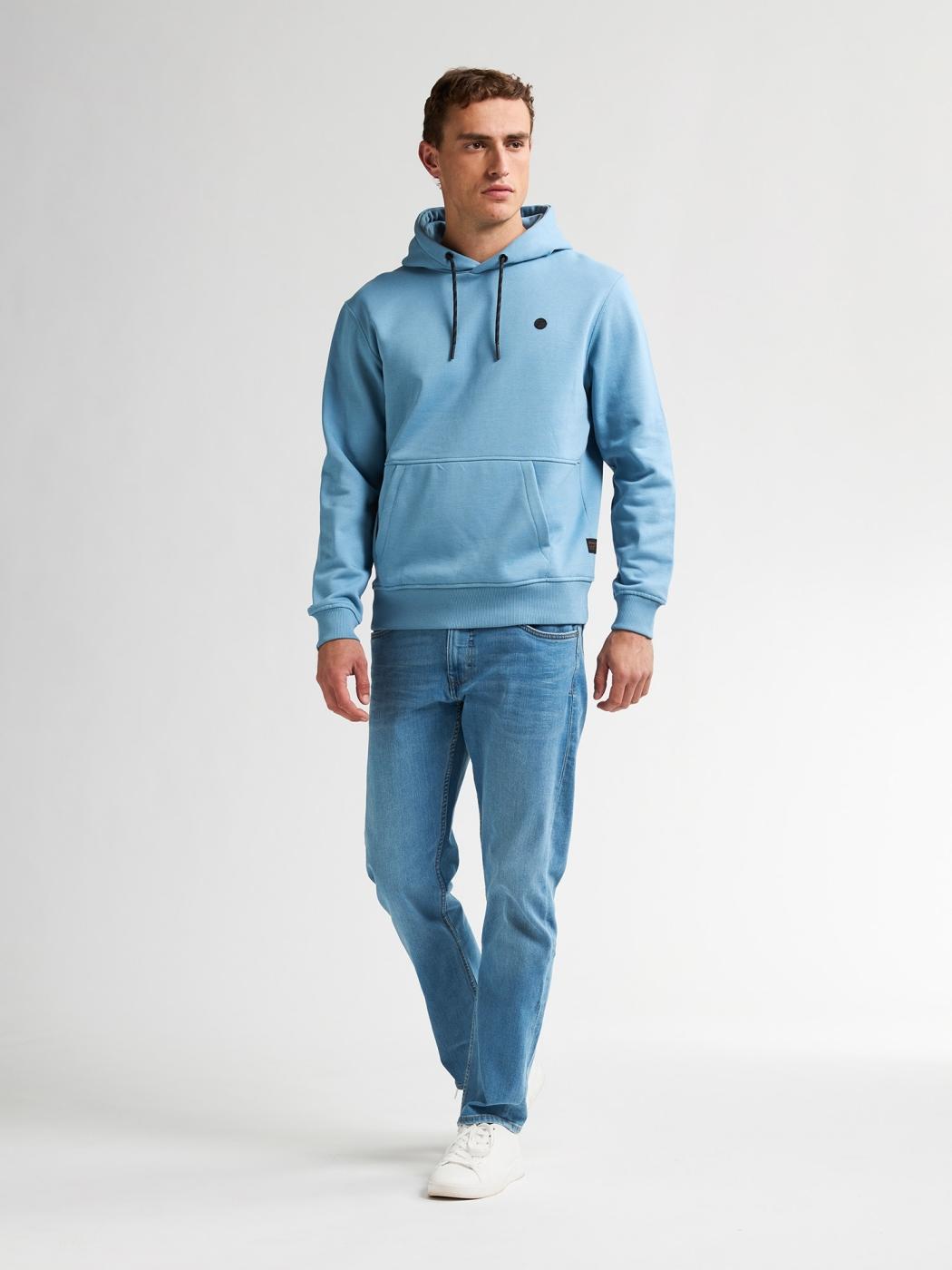 SUDADERA PETROL HOODED AZUL CLARO