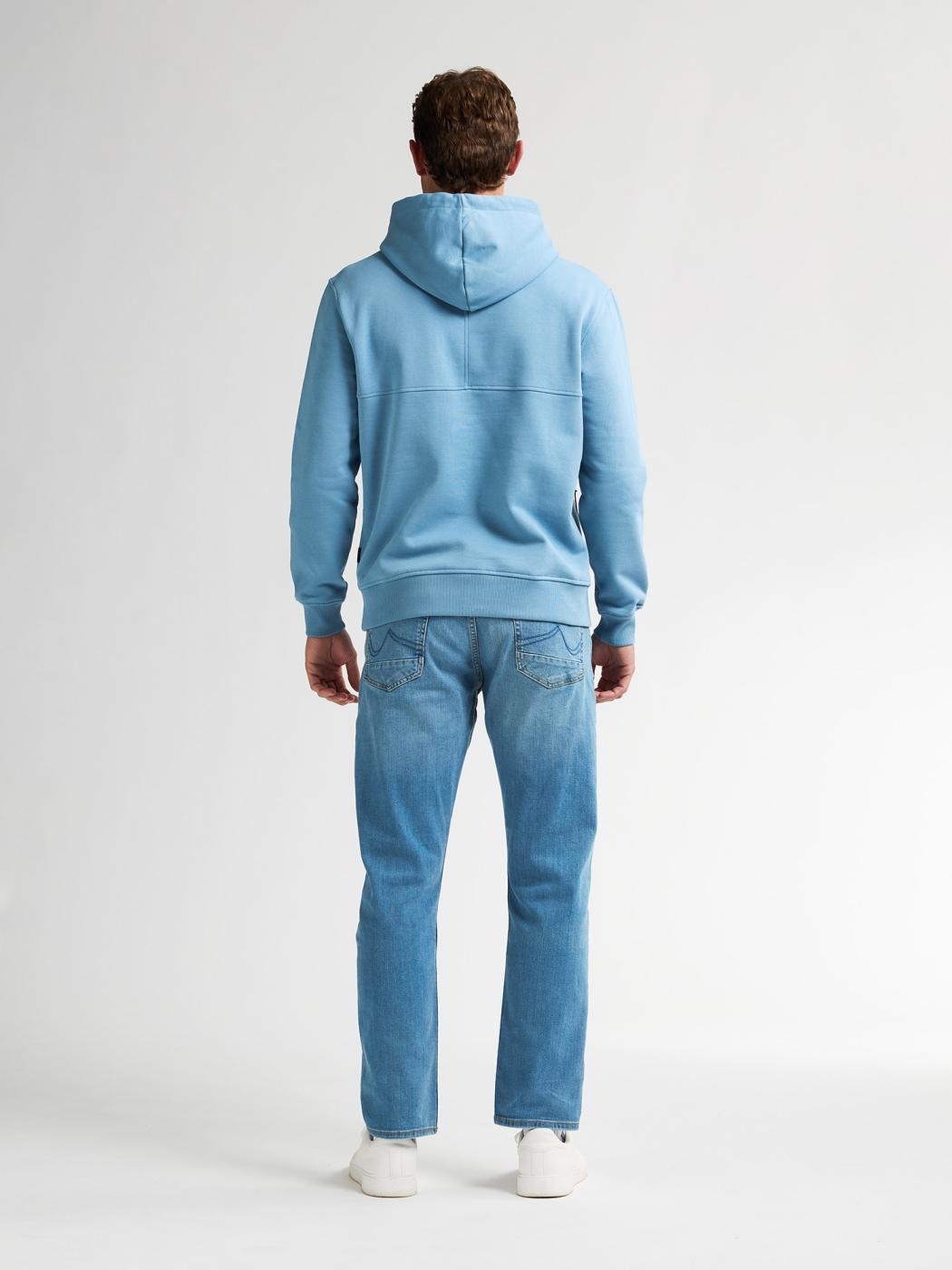 SUDADERA PETROL HOODED AZUL CLARO