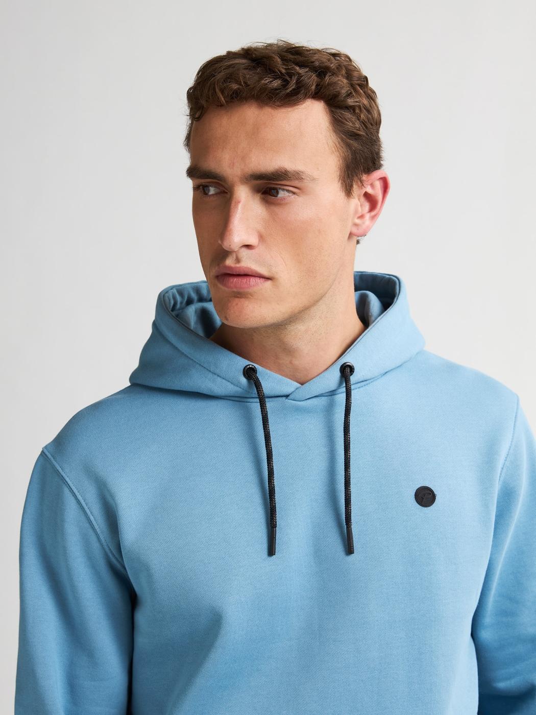 SUDADERA PETROL HOODED AZUL CLARO