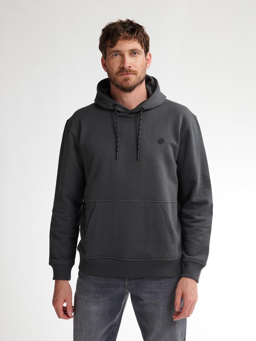 SUDADERA PETROL HOODED GRIS OSCURO