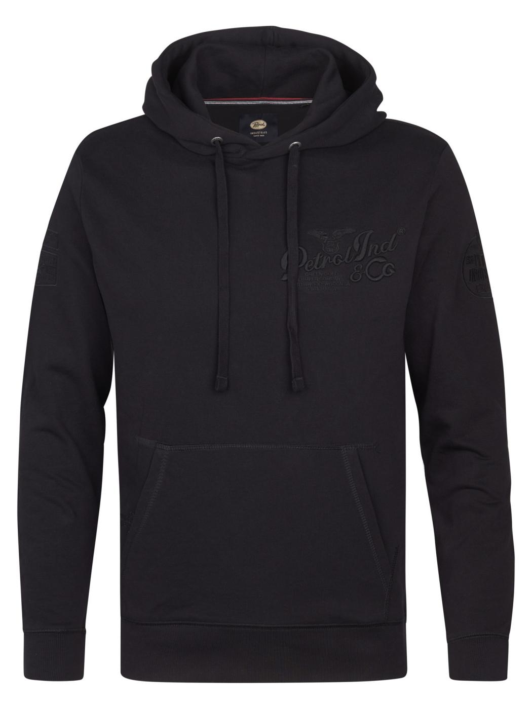 SUDADERA PETROL HOODED NEGRO