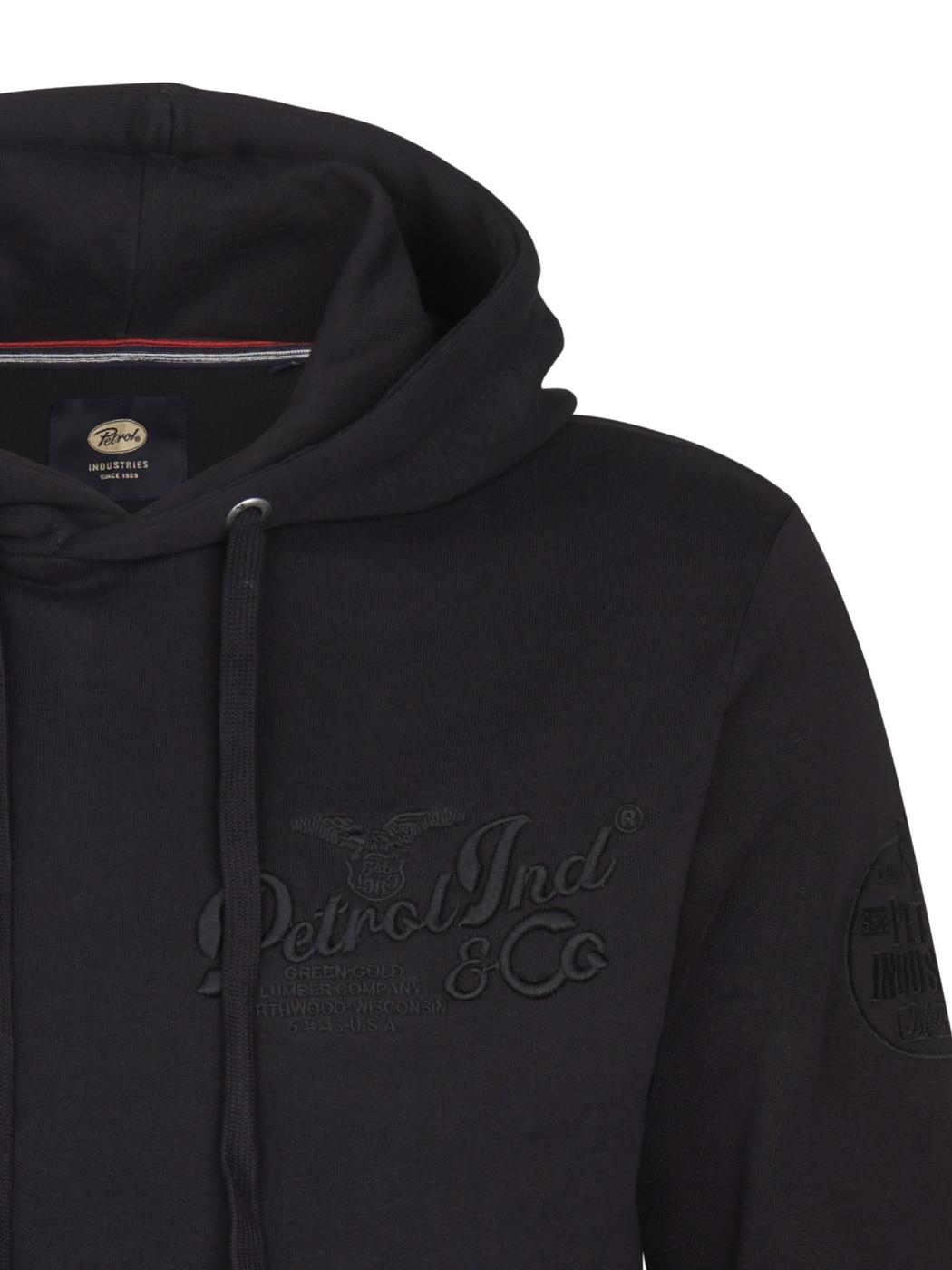 SUDADERA PETROL HOODED NEGRO
