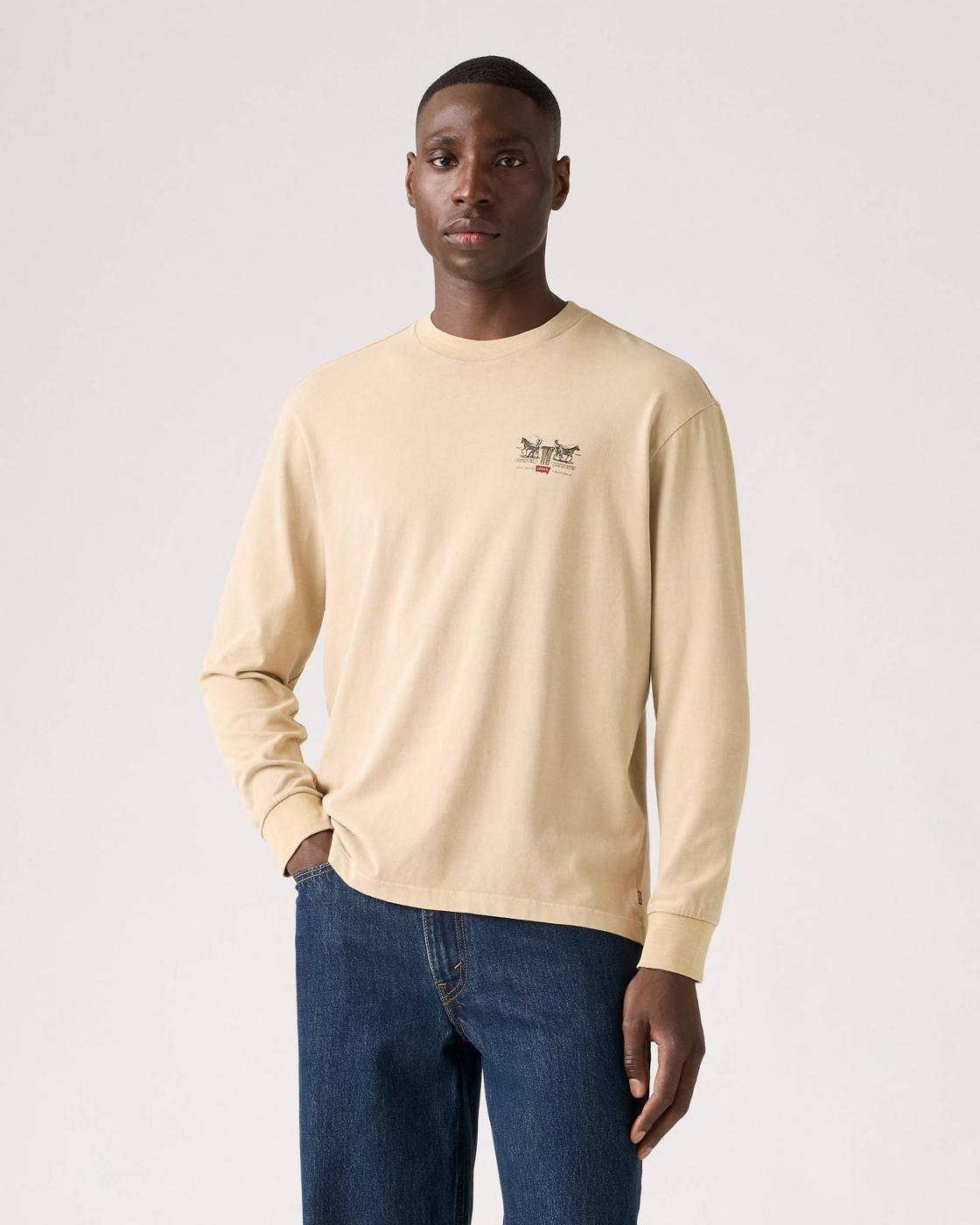 CAMISETA LEVIS M/LARGA GRAPHIC VINTAGE BEIGE