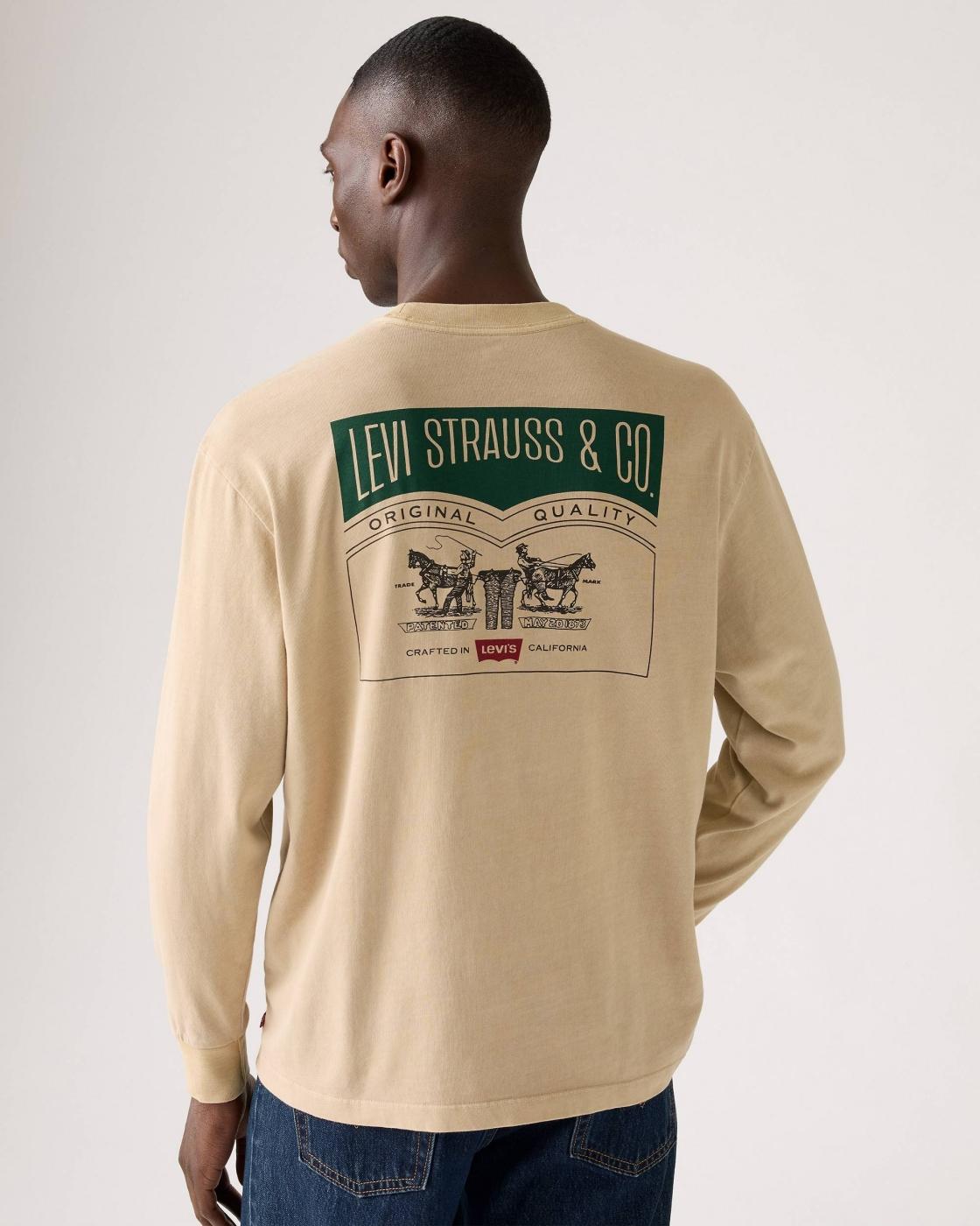 CAMISETA LEVIS M/LARGA GRAPHIC VINTAGE BEIGE